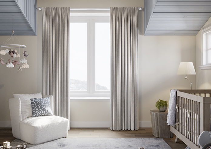 Emily Bond Oscar Stripe, Indigo - Made to Measure Curtains - Image 3